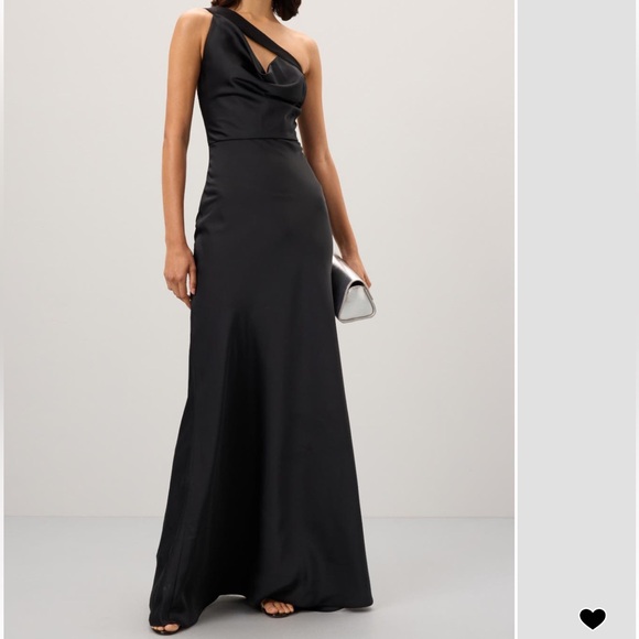 Black one shoulder Herve Leger Bias Asymmetrical Gown - Picture 5 of 8